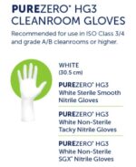 PUREZERO HG3 White Nitrile Cleanroom Gloves whole range 1