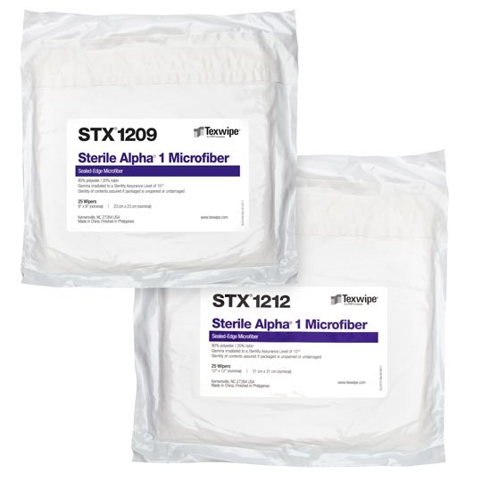 STX1209 alpha 1 microfiber dry cleanroom wipers sterile