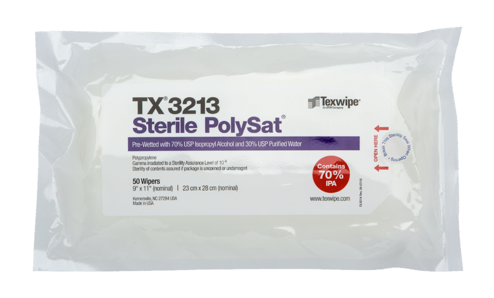 TX3213 polysat tx3213 pre wetted cleanroom wipers sterile