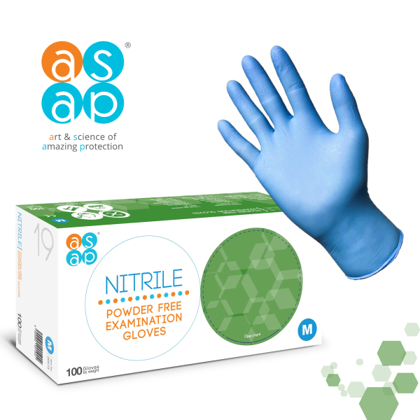 ASAP Nitrile PF LIGHT BLUE 100s Hand Box