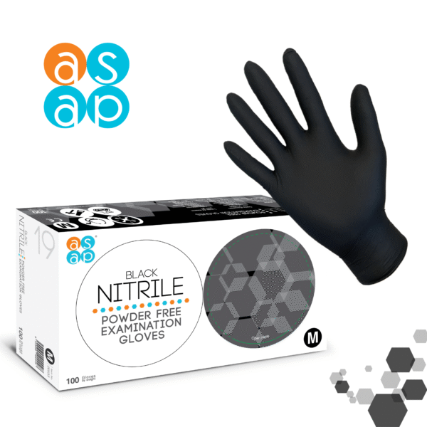ASAP Regular Nitrile PF BLACK 100s Hand Box