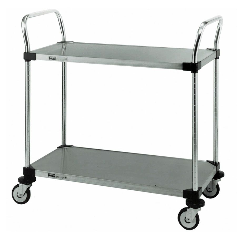 Cleanroom trolley 2 shelf closed shelves