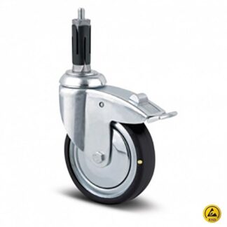 ESD swivel castor conductive mm double braked