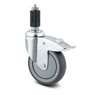 PU Swivel wheel mm double braked with expander (NOT ESD)