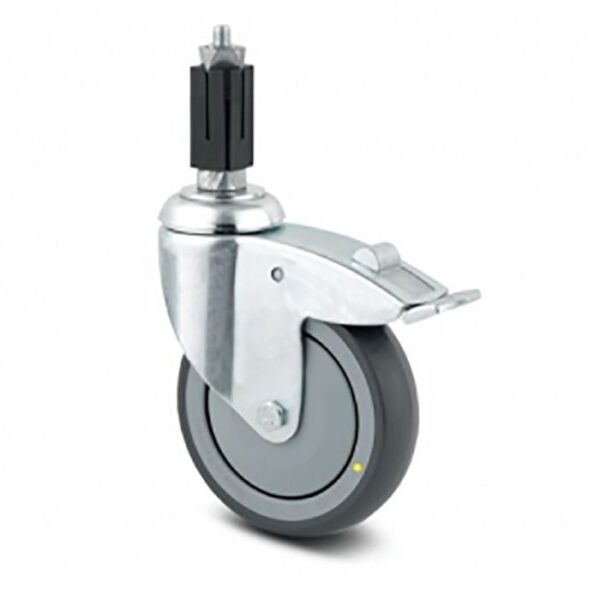 PU Swivel wheel mm double braked with expander (NOT ESD)